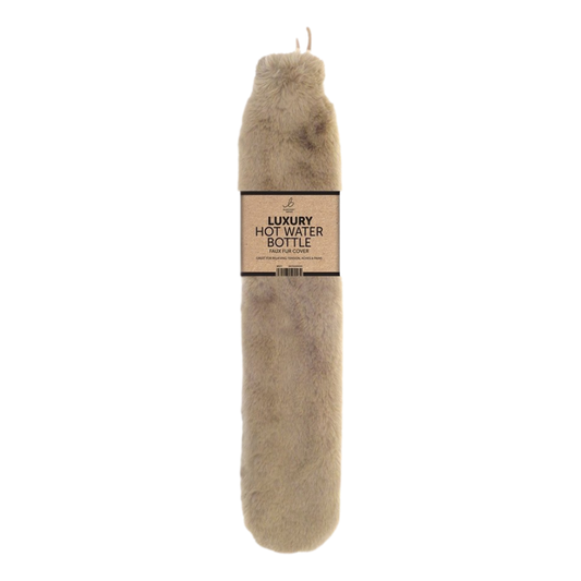 Luxury Tan Extra Long Hot Water Bottle
