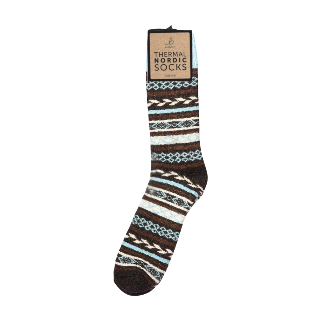 Nordic Thermal Wool Blend Black & Blue Socks