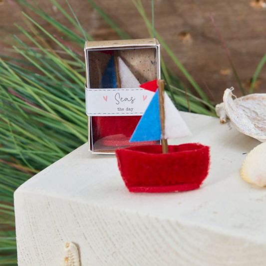 Sailing Boat Felt Pocket Keepsake