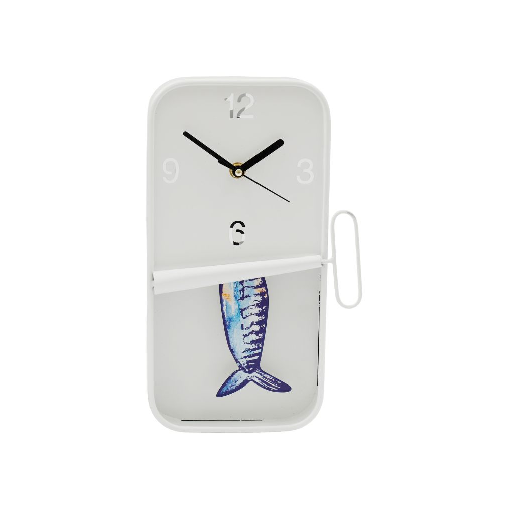 Sardine White Clock