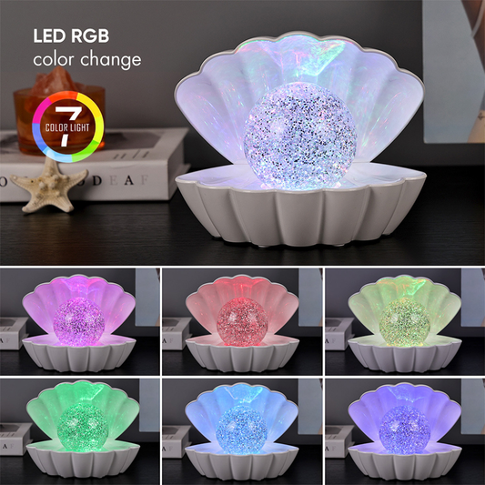 White Glitter Shell Lamp
