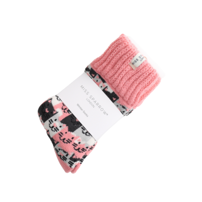Miss Sparrow Happy Cats Winter Socks