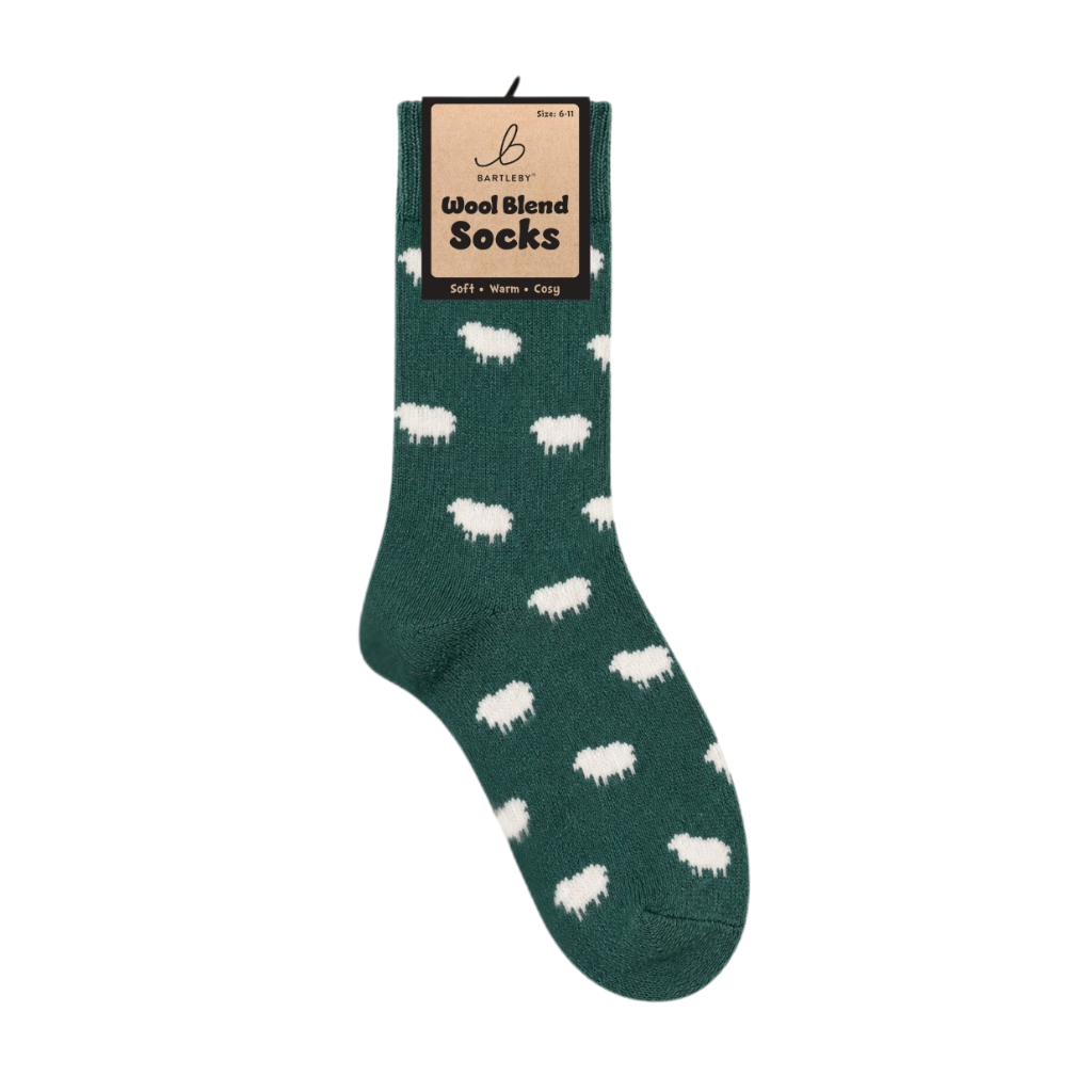 Dark Green Sheep Wool Blend Socks