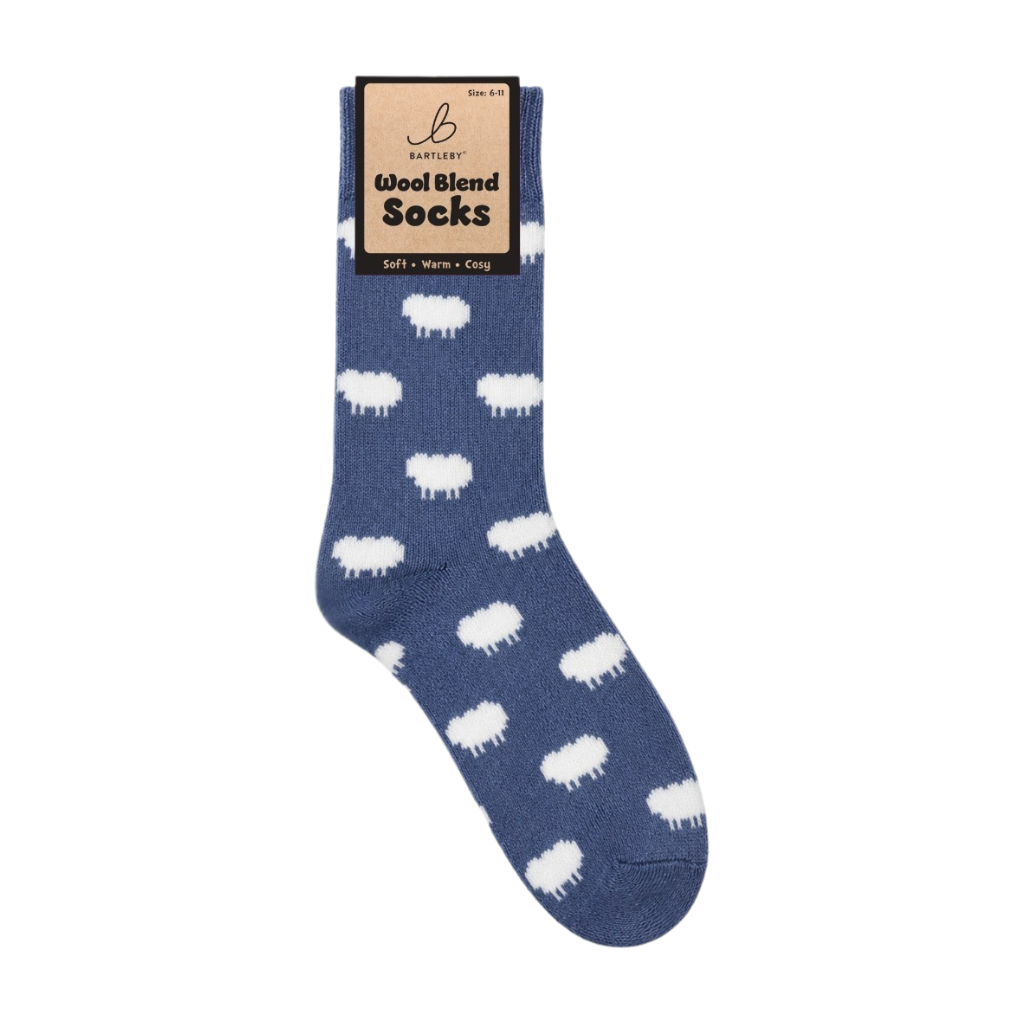 Blue Sheep Wool Blend Socks