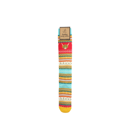 Nordic Yellow Highland Cow Welly Socks