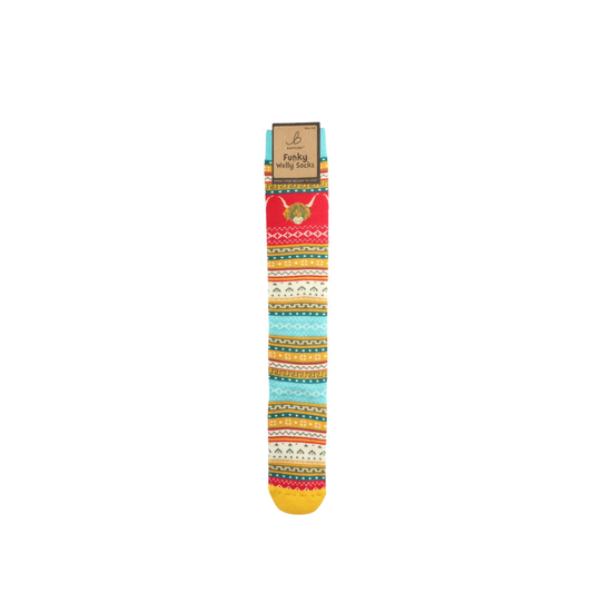 Nordic Yellow Highland Cow Welly Socks