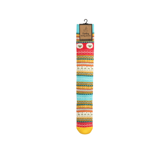 Nordic Yellow Sheep Welly Socks