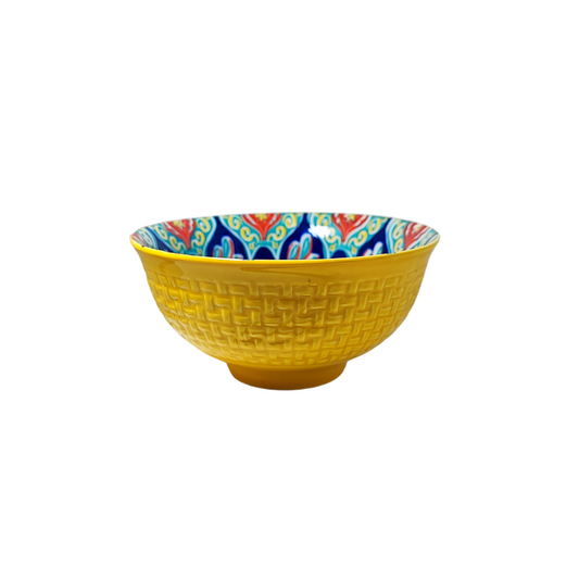 Yellow Patterned Dip Bowl (12cm)