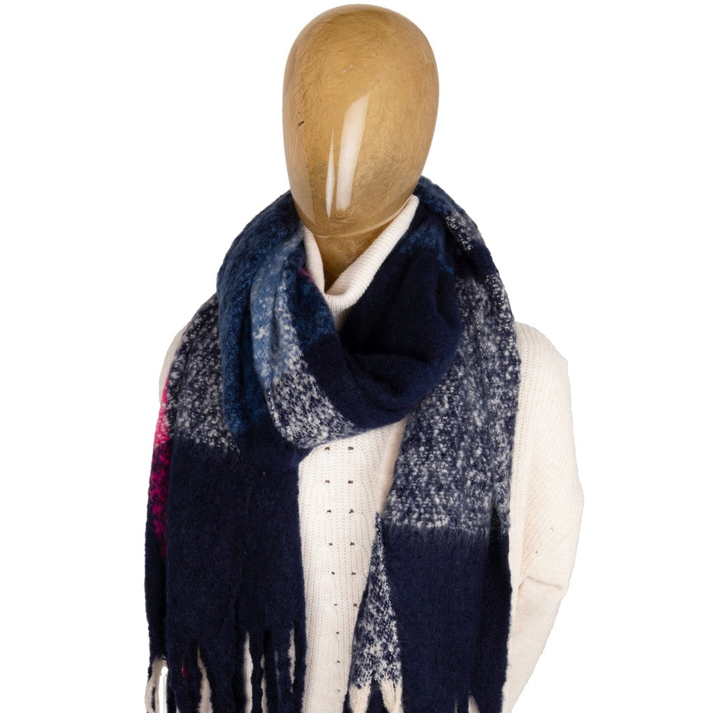 Blue Block Colour Blanket Scarf