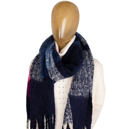 Blue Block Colour Blanket Scarf