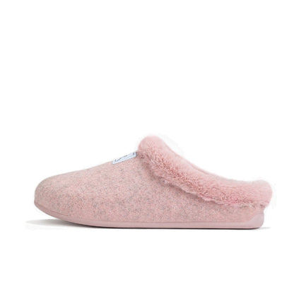 Mercredy Fluffy Trim Pink Slippers