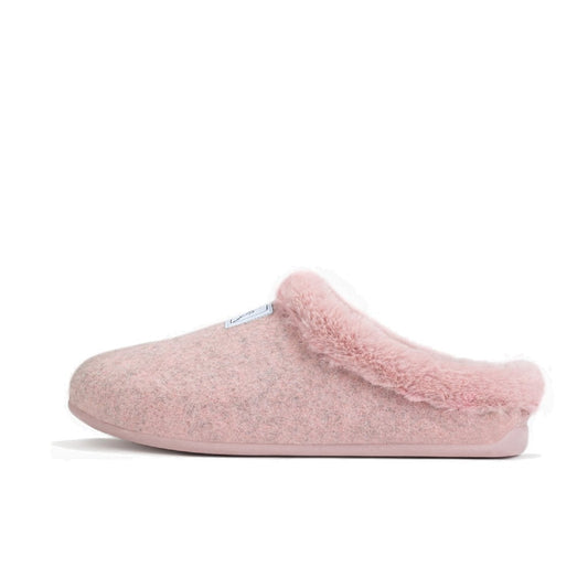 Mercredy Fluffy Trim Pink Slippers
