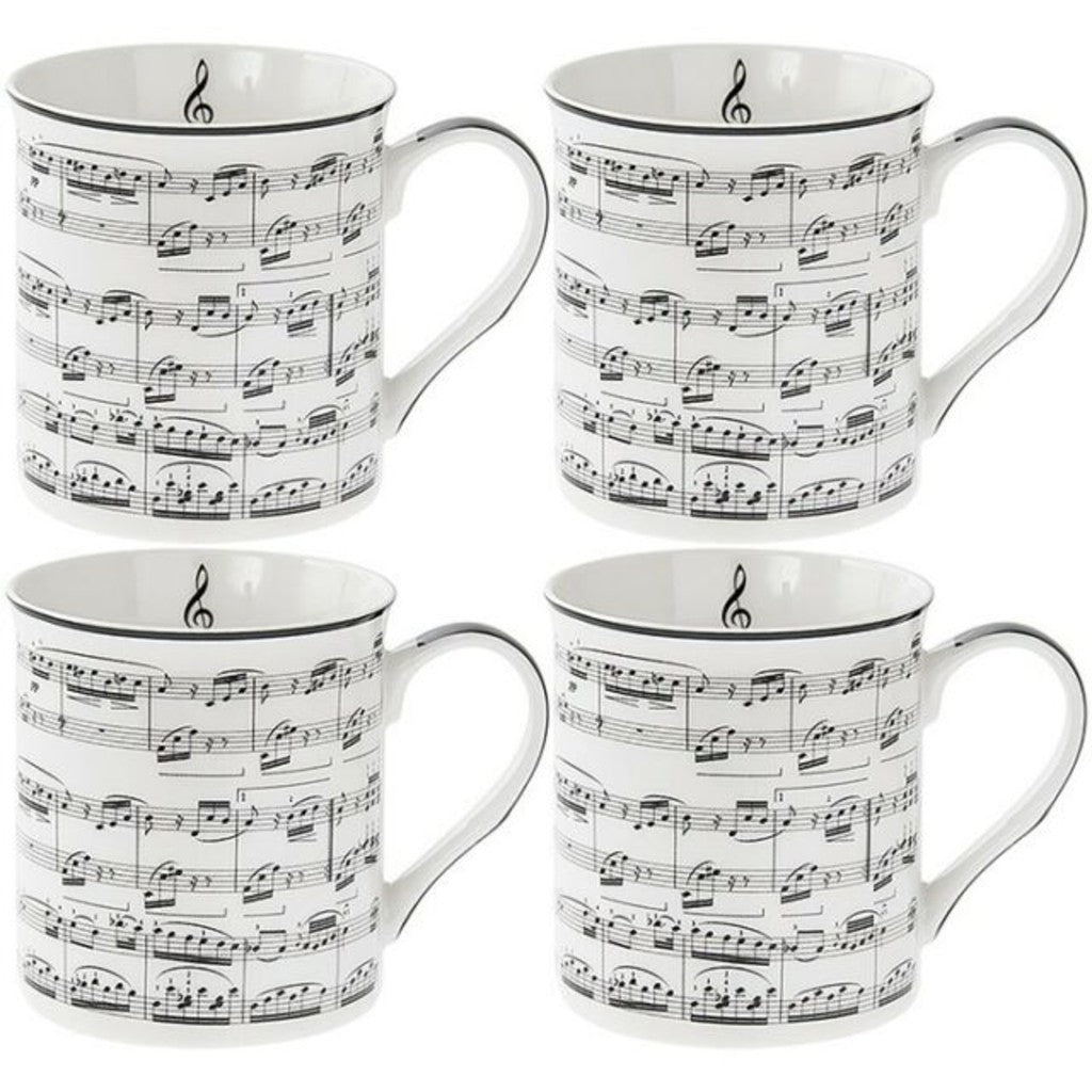 Musical Score Mugs (Set of 4)