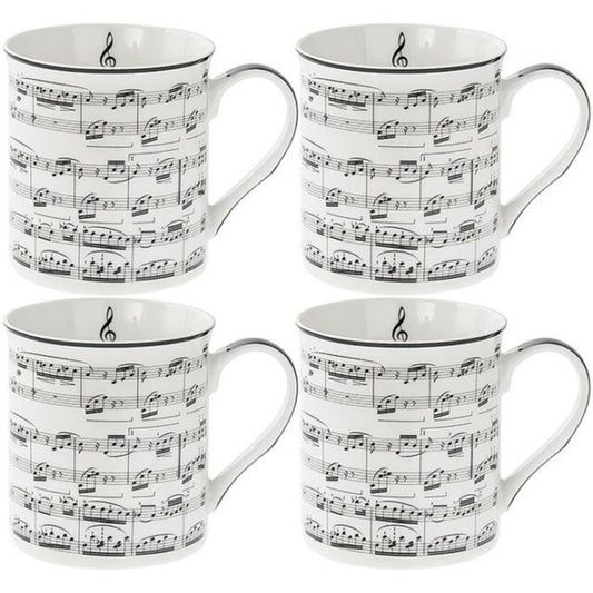 Musical Score Mugs (Set of 4)