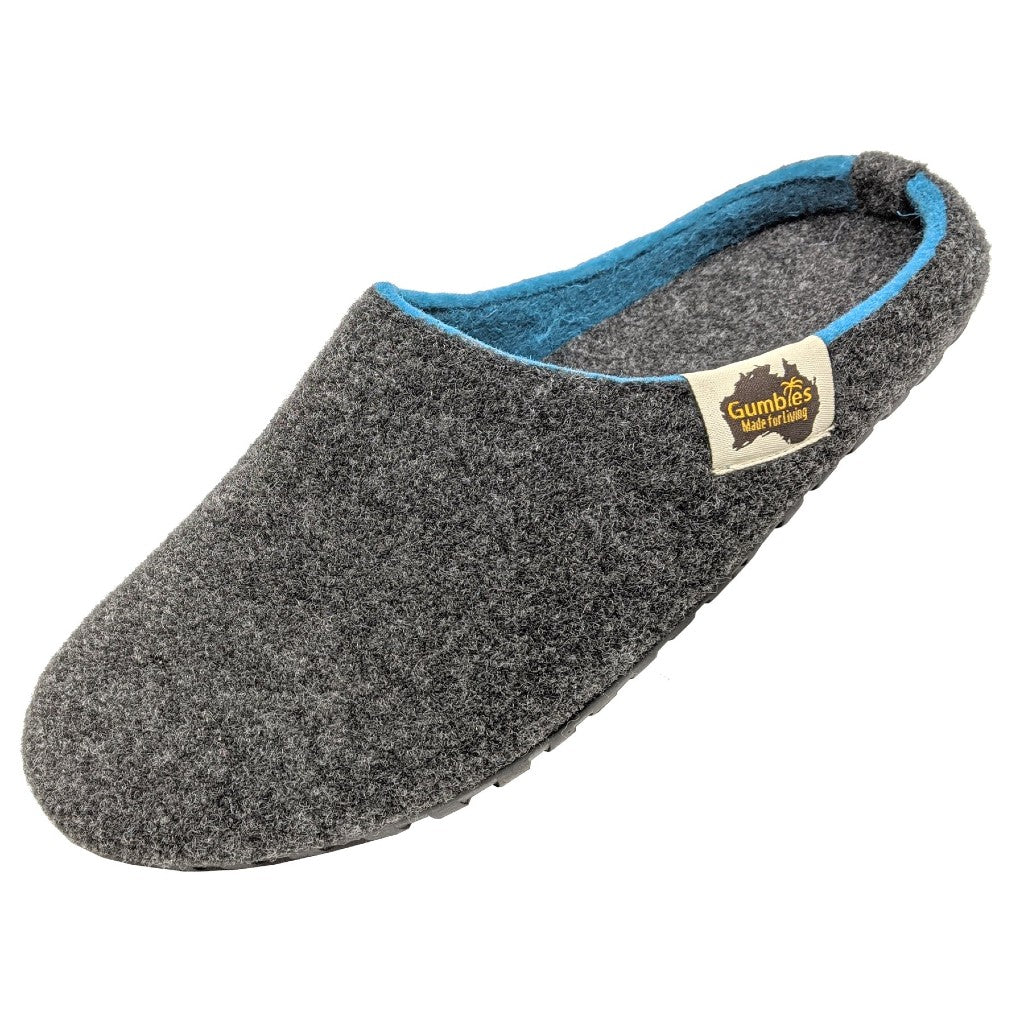 Gumbies Outback Charcoal & Turquoise Slippers