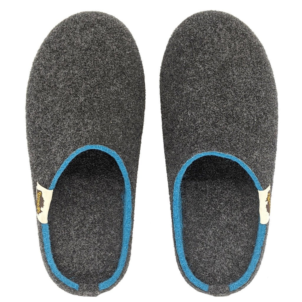 Gumbies Outback Charcoal & Turquoise Slippers