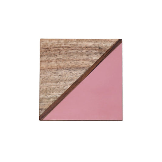 Wooden Pink Coasters (Set of 4)