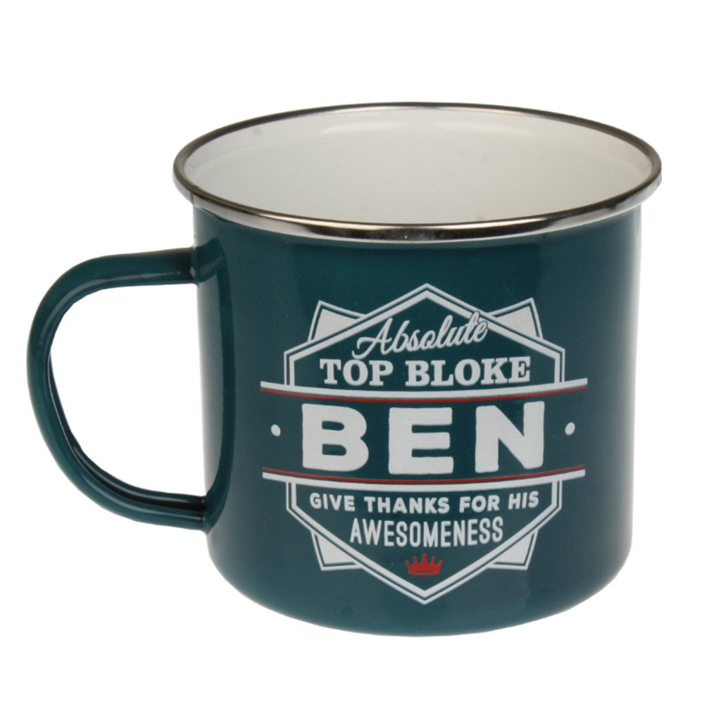 Enamel Personalised Men's Names Mugs