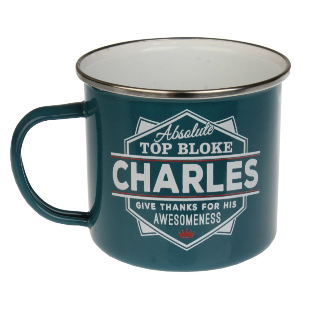 Enamel Personalised Men's Names Mugs