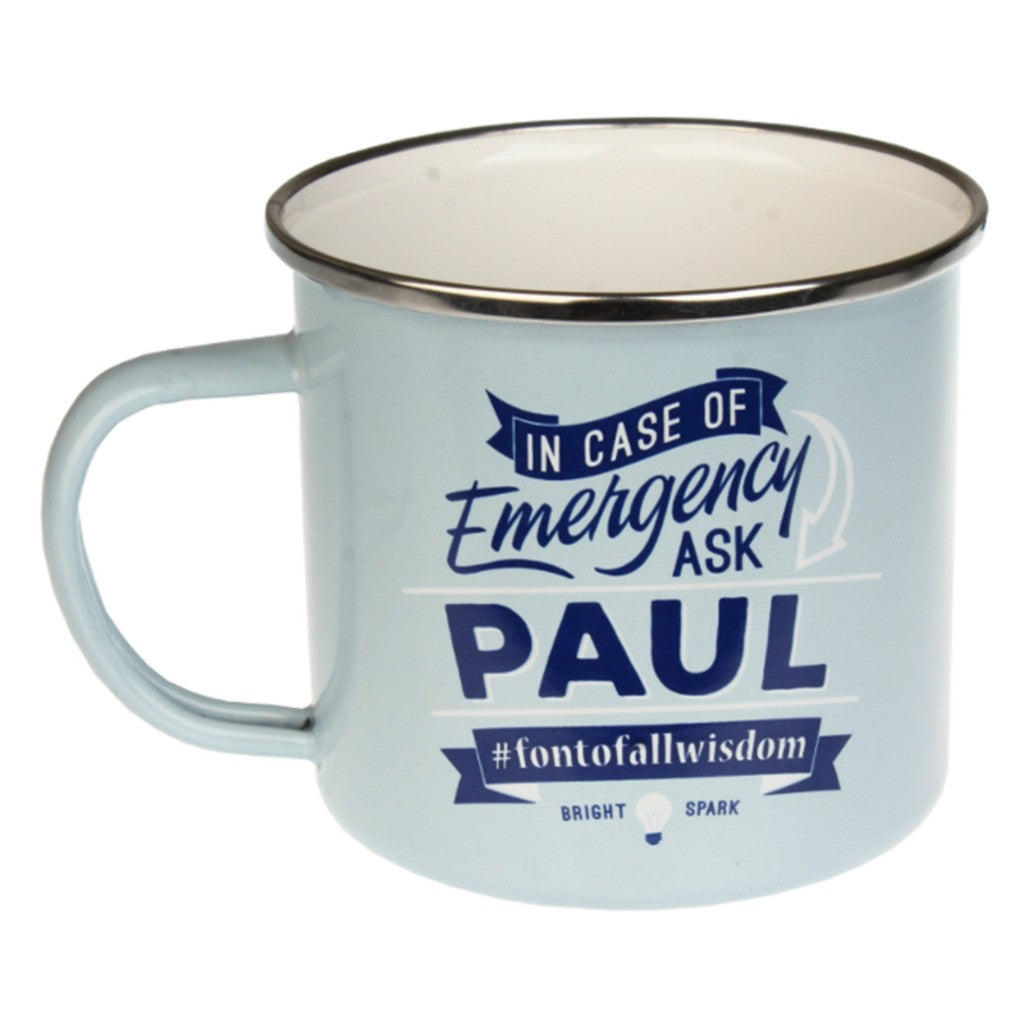 Enamel Personalised Men's Names Mugs