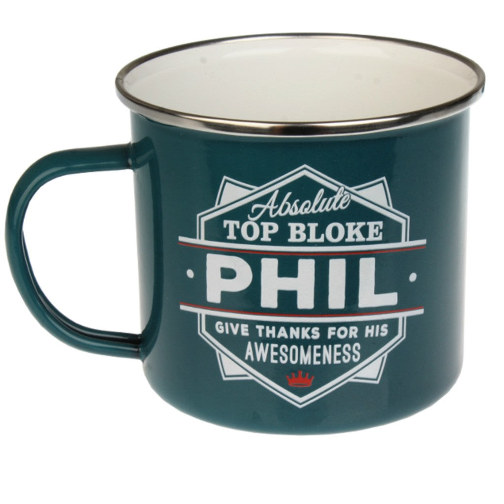 Enamel Personalised Men's Names Mugs