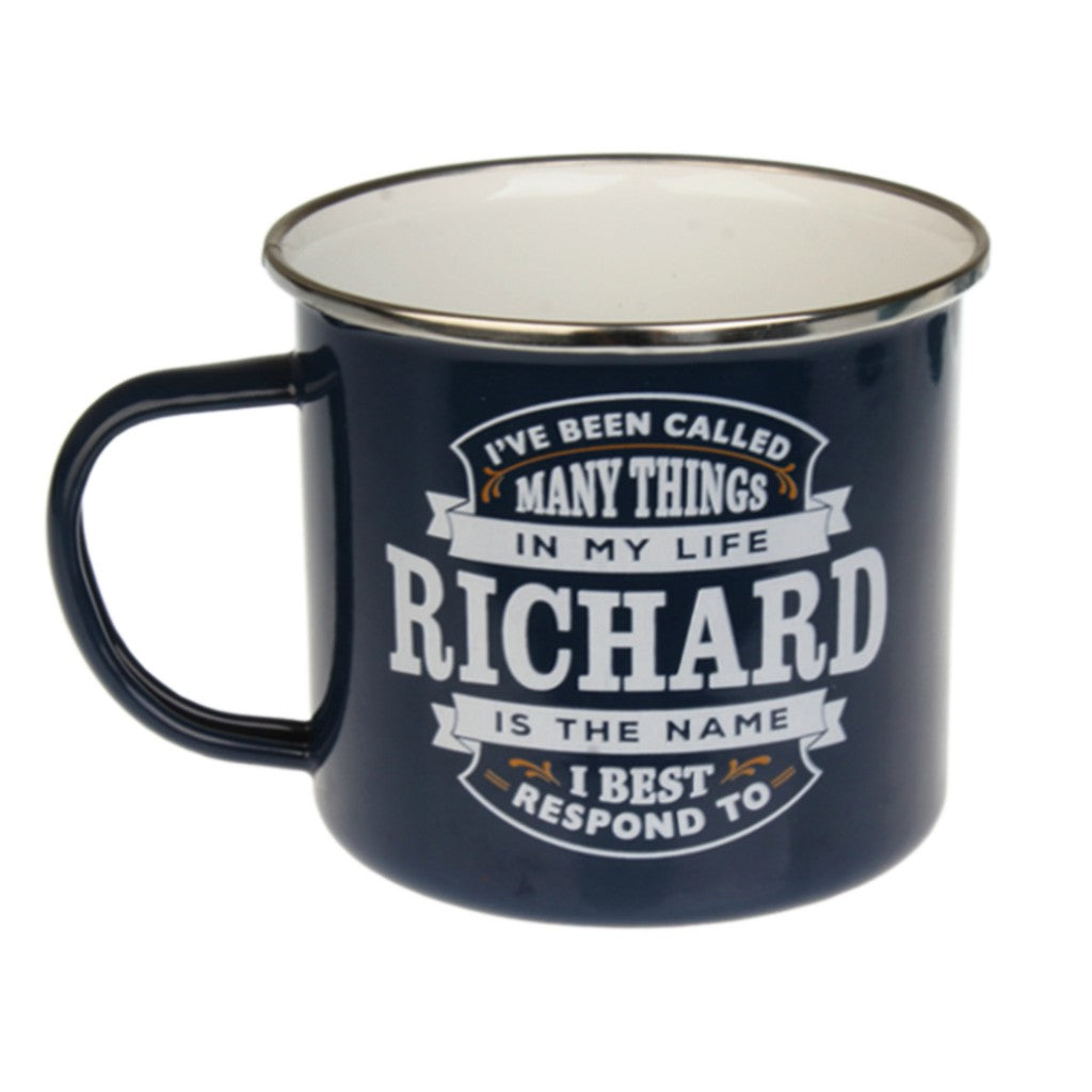 Enamel Personalised Men's Names Mugs