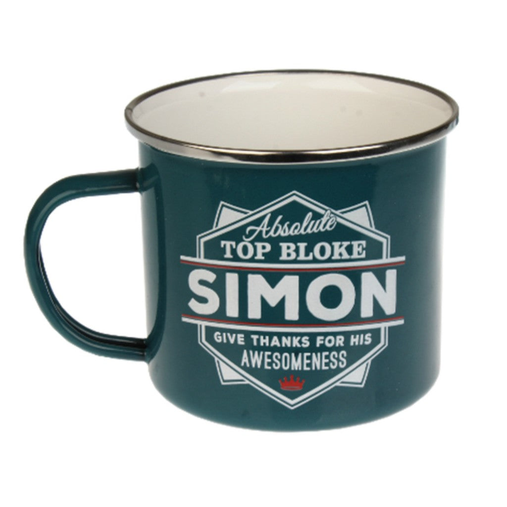 Enamel Personalised Men's Names Mugs