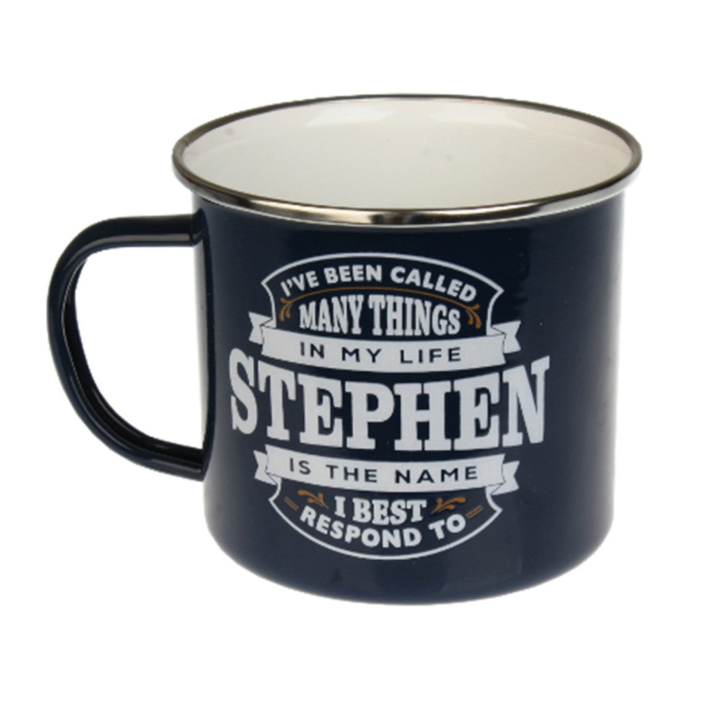 Enamel Personalised Men's Names Mugs