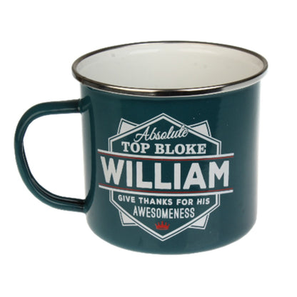 Enamel Personalised Men's Names Mugs
