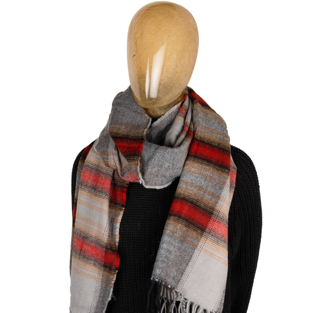 Red Stripe Blanket Scarf