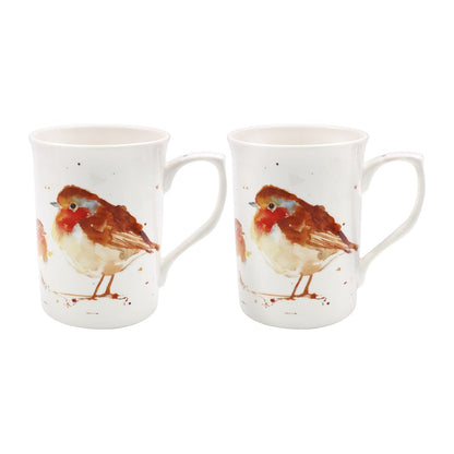 Winter Robins Mugs (Set of 2)