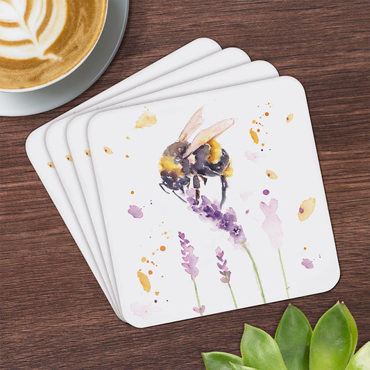Illustrated Bee Coasters (Set of 4)