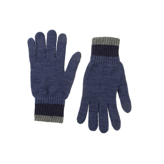 Touchscreen Blue & Grey Gloves