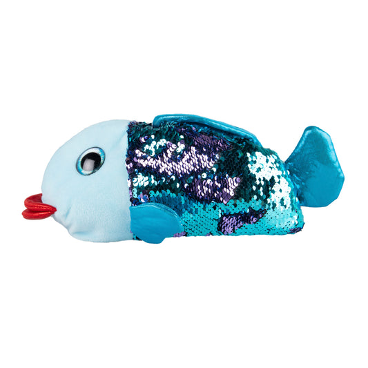 Blue Sequin Fish Slippers