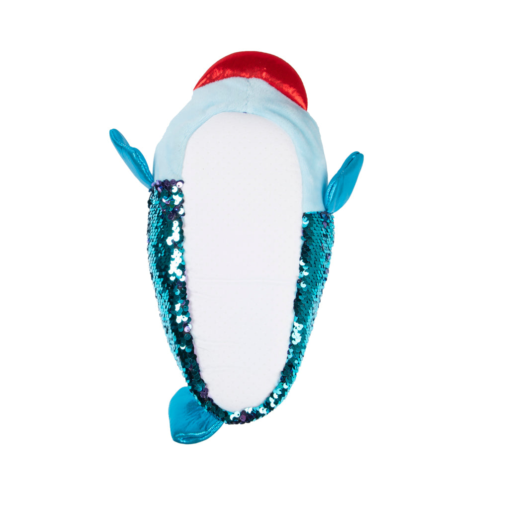Blue Sequin Fish Slippers