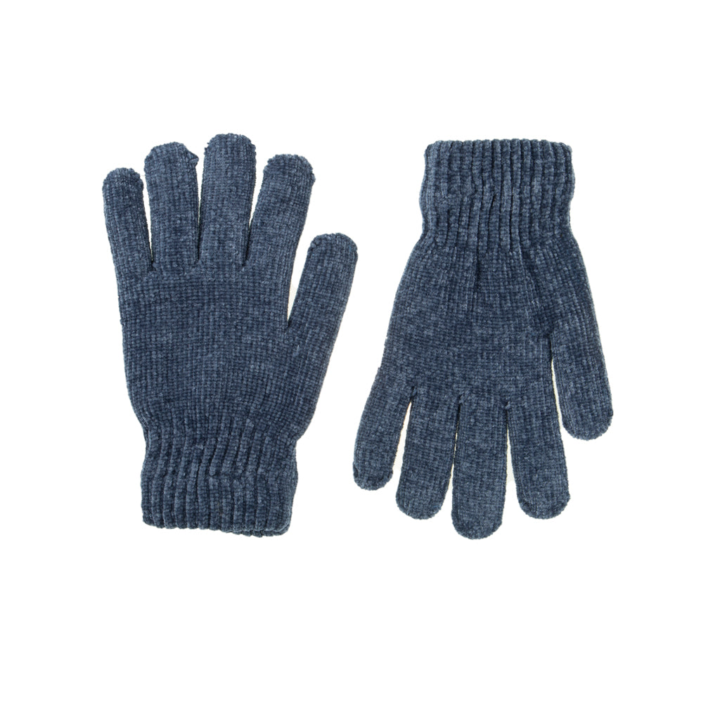 Chenille Blue Gloves