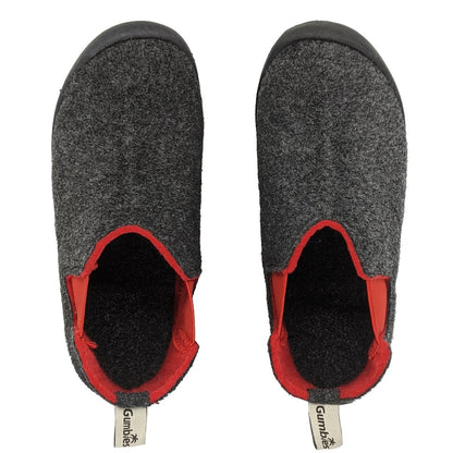 Gumbies Brumby Charcoal & Red Slipper Boots