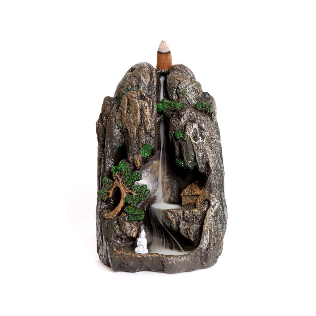 Buddha Meditating at Mountain Foot Backflow Burner