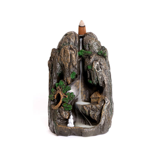Buddha Meditating at Mountain Foot Backflow Burner