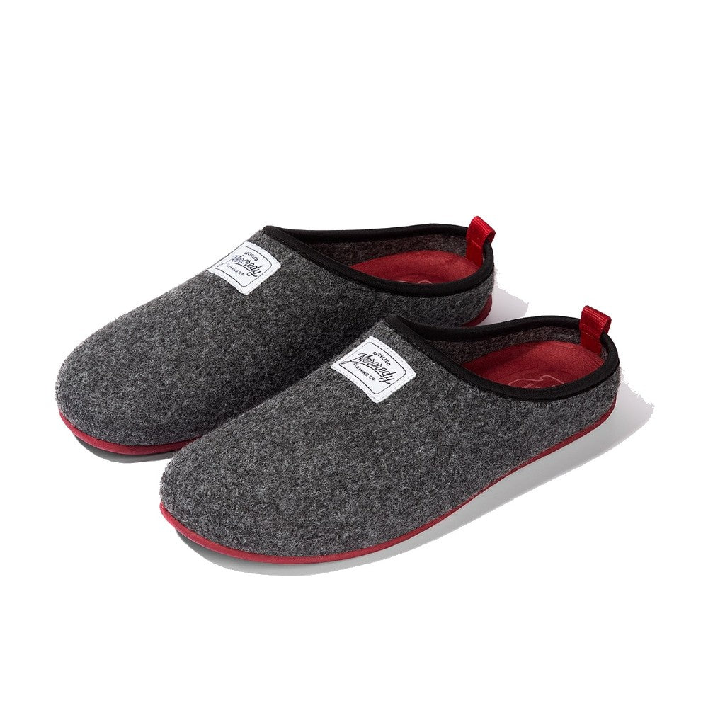 Mercredy Charcoal & Red Slippers