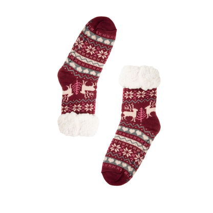 Thermal Sherpa Lined Nordic Cherry Socks