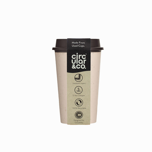 Circular & Co Now Cream & Black Coffee Cup (12oz)