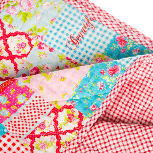 Handmade Floral Patchwork Bed Throw