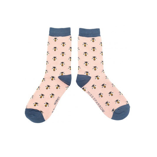 Miss Sparrow Dusky Pink Honey Bees Socks