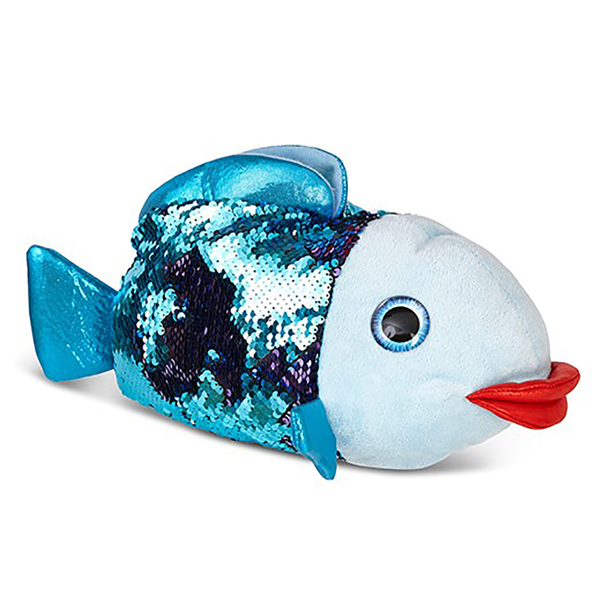 Blue Sequin Fish Slippers