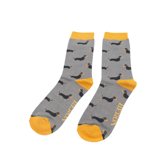 Mr Heron Grey Little Sausage Dogs Socks