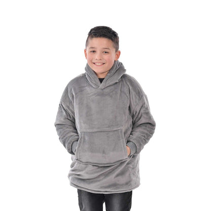 Grey Sherpa Blanket Hoodie (Kids)