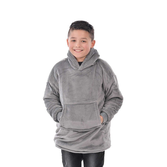 Grey Sherpa Blanket Hoodie (Kids)