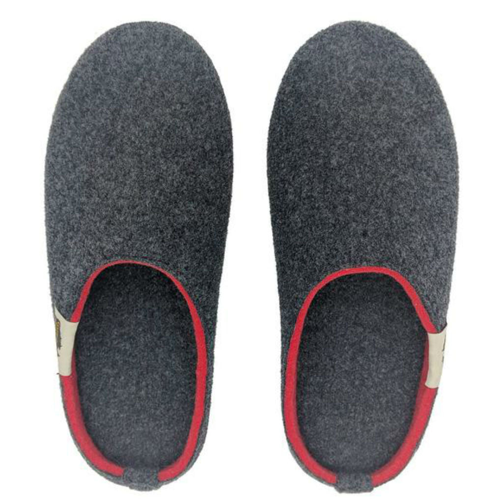 Gumbies Outback Charcoal & Red Slippers