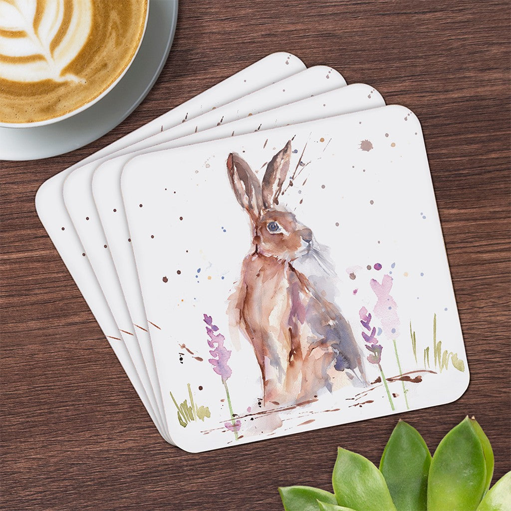 Illustrated Hare Coasters (Set of 4)